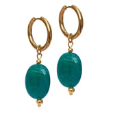 Boucles d'oreilles en or pastille émeraude